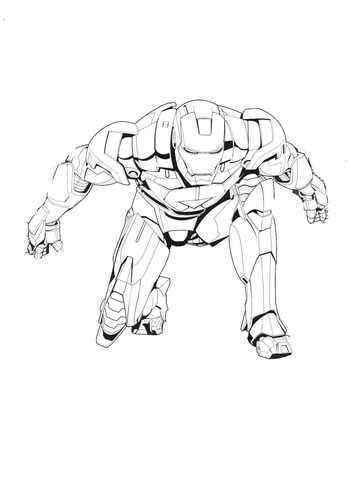 Iron Man On The Start Coloring Page